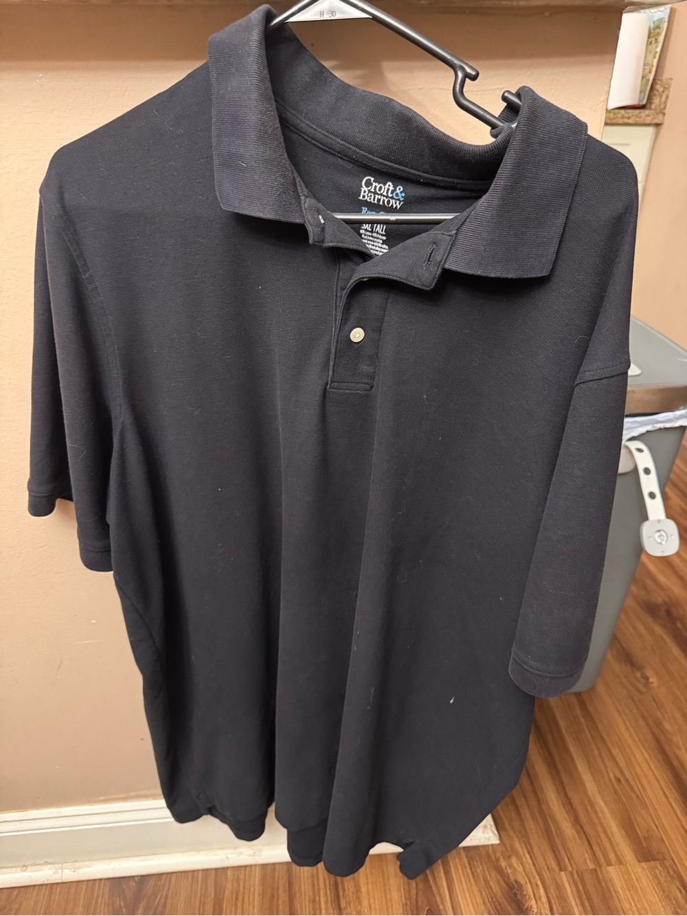 croft & barrow Men's Black Polo Shirt with Classic Collar